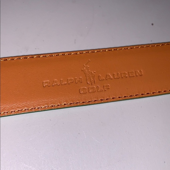 Ralph Lauren Golf Green Leather Belt Silver Hardware M - Picture 7 of 13
